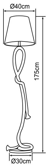 Lampadar SAILOR 1xE27/40W/230V, bej/crem - Brilliant