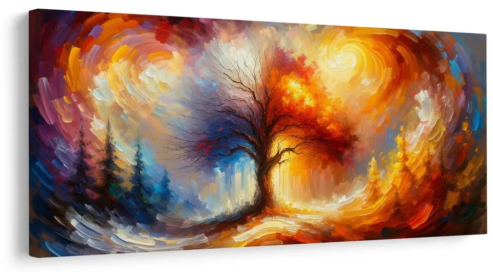 Tablou arborele vieții colorat în furtună