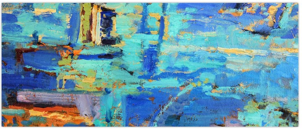 Tablou - pictură abstractă în ulei (120x50 cm)