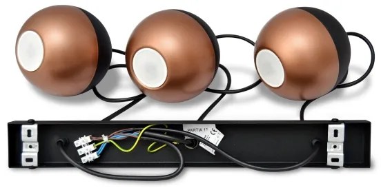 Lustră LED pe cablu MIDWAY 3xGU10/4,8W/230V negru/cupru