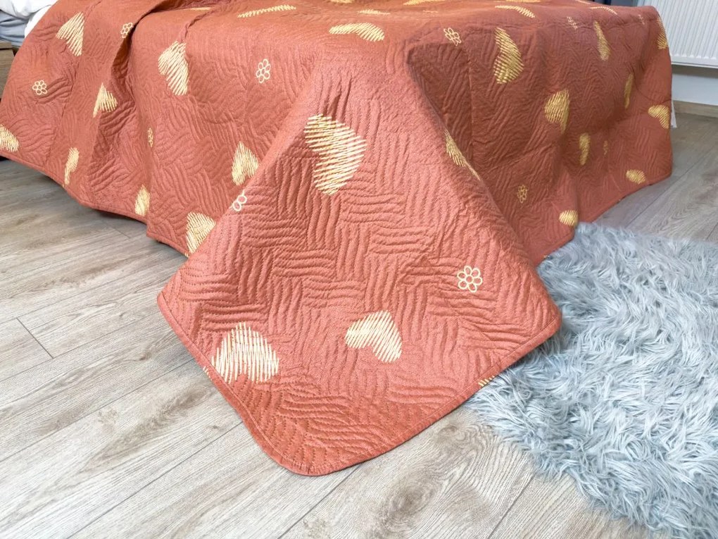 Cuvertura de pat ORANGE HEART, roz Dimensiune: 170 x 210 cm