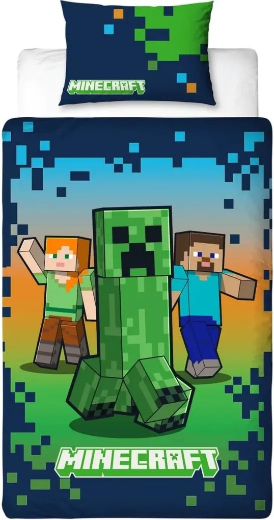 Lenjerie de pat pentru copii MINECRAFT HEROES colorata Dimensiune lenjerie de pat: 70 x 80 cm | 140 x 200 cm