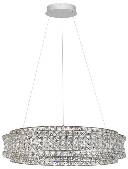 Lustra suspendata LED crom, cristale sticla CELYSIA 80cm