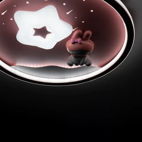 Brilagi - Lampă de plafon LED pentru copii BUNNY, 83W, 230V, 3000–6000K, reglabilă, cu telecomandă
