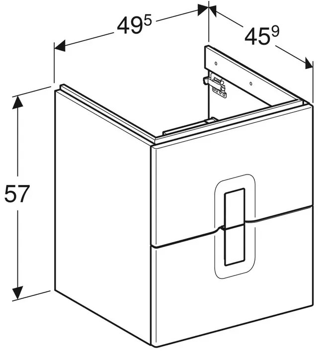 Mobilier pentru lavoar Kolo, Twins 50 cm, alb