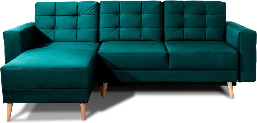 Colțar lemn masiv Extensibil Oslo 248x162cm Ladă Depozitare Personalizabil - Monolith 37