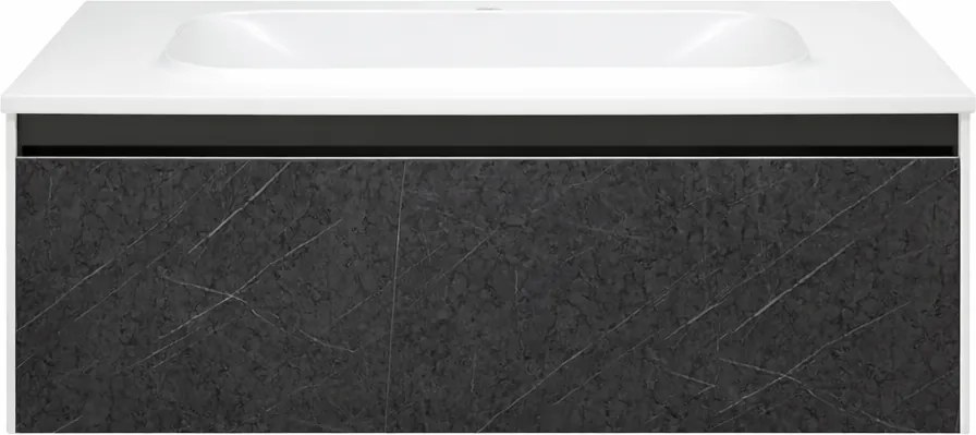 Set dulap baie cu lavoar inclus Kolpasan Pandora, 110 cm, alb negru Alb/Negru, 1100x540x416 mm