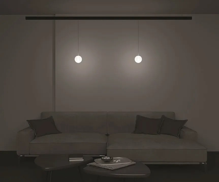 Spot LED suspendat, accesoriu pentru sina magnetica Exility, Luna negru 3000K