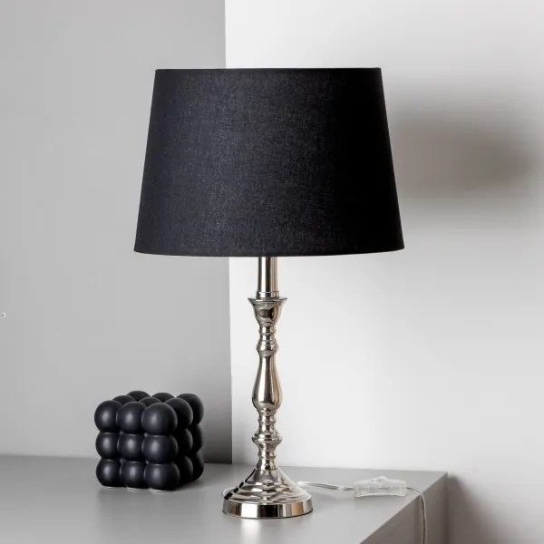 Brilagi - Lampă de masă CERIA 1xE27/60W/230V Ø 30 cm crom lucios/negru