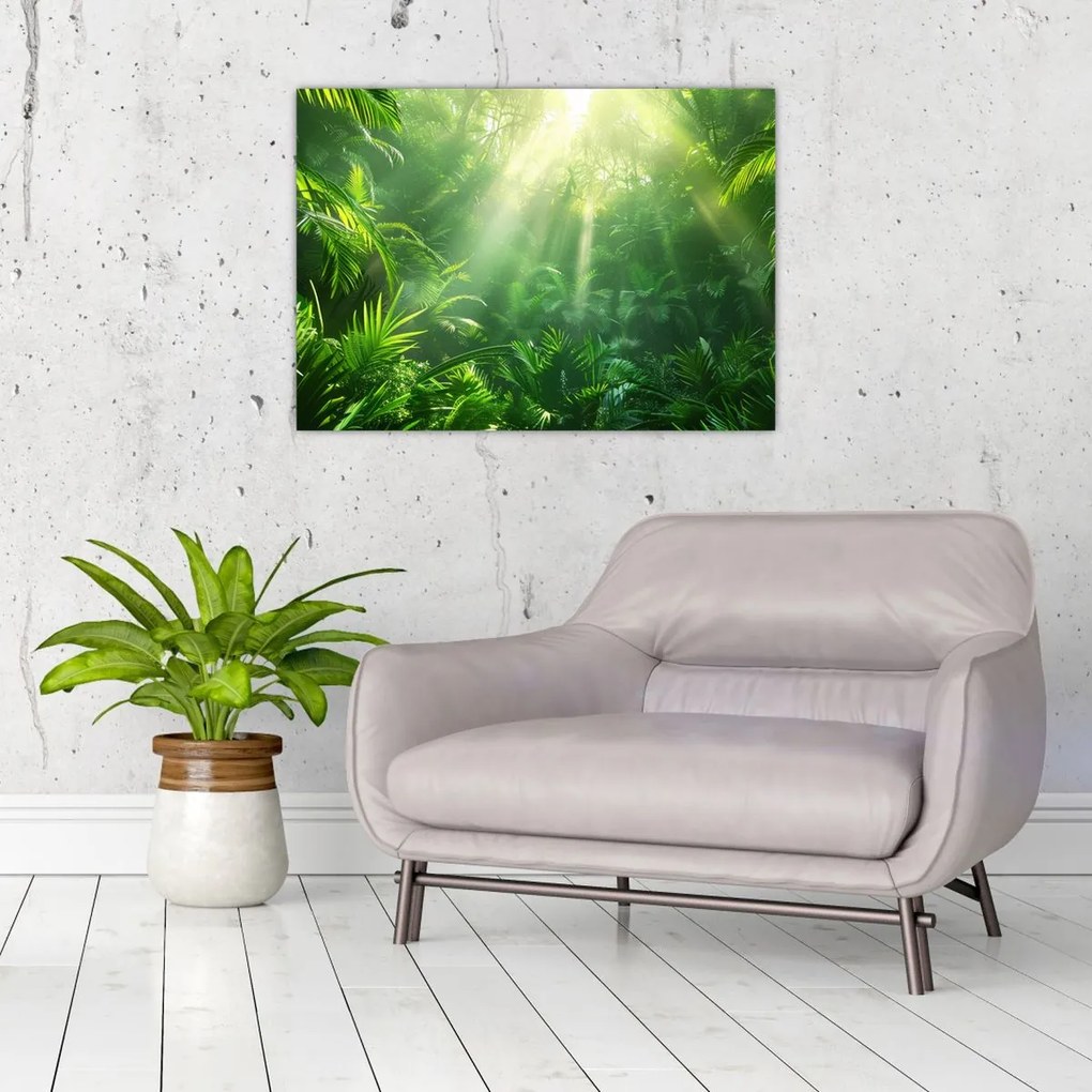 Tablou pe sticlă - Pădurea tropicală (70x50 cm)
