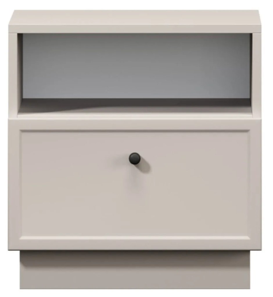 Noptieră Lorini 45 cm cu sertar - cașmir / mâner negru