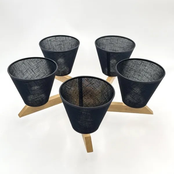 Lustră aplicată Brilagi ANTHONY 5xE14/40W/230V stejar/negru