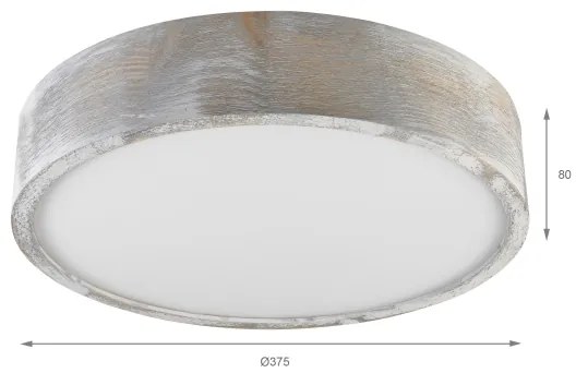 Brilagi - Plafonieră PINO, 2xE27/15W/230V, pin/argintiu, Ø 37,5 cm