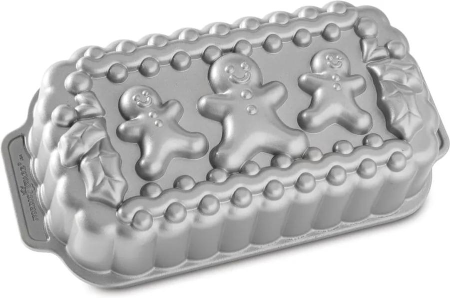 Formă pentru chec Nordic Ware Gingerbread Family, 1,4 l, argintiu