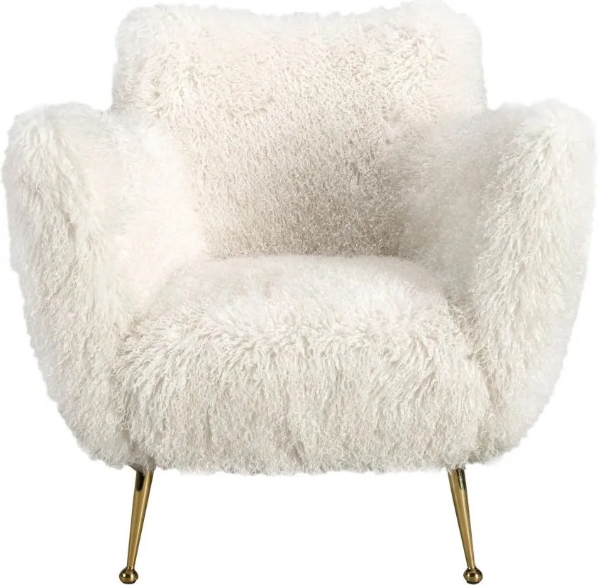 Fotoliu LUX design italian, White long pile