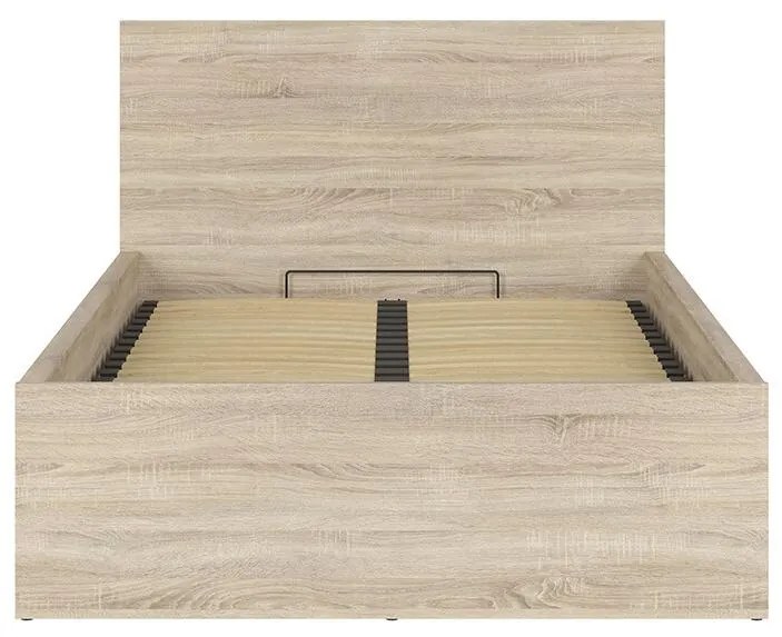Pat de o persoană 120 cm Tetrix 6 (stejar sonoma) (cu somieră) (cu sp. depozitare). 1098486