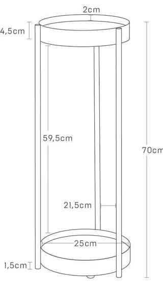 Suport pentru flori din metal (înălțime 70 cm) Tower – YAMAZAKI