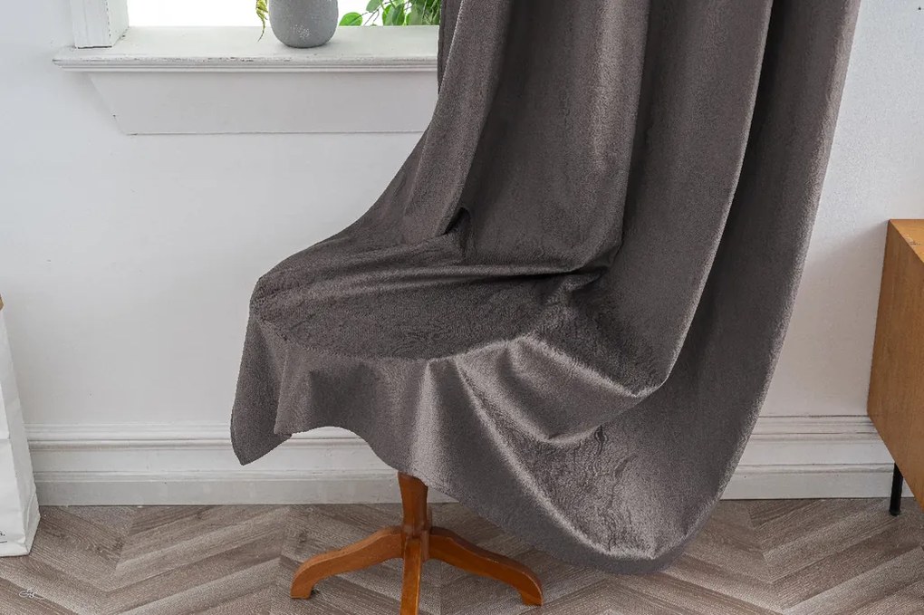 Draperie opaca DUNES VELVET 140x250 cm, gri inchis Agatat: Rejansa