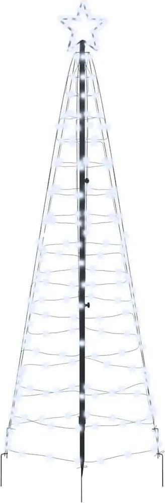 vidaXL Brad de Crăciun LED cu țevi de prindere în pământ 250 cm Fier