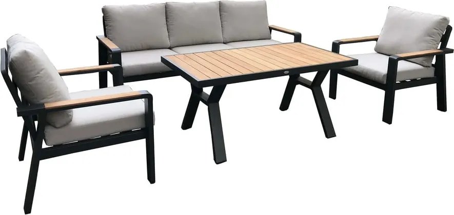 Set mobilier de grădină gri din aluminiu pentru 5 persoane Rotterdam – Rojaplast