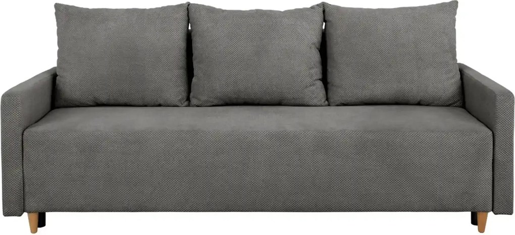 Canapea extensibila SIGMA, stofa catifelata gri - Onega 7, 208x90x92 c