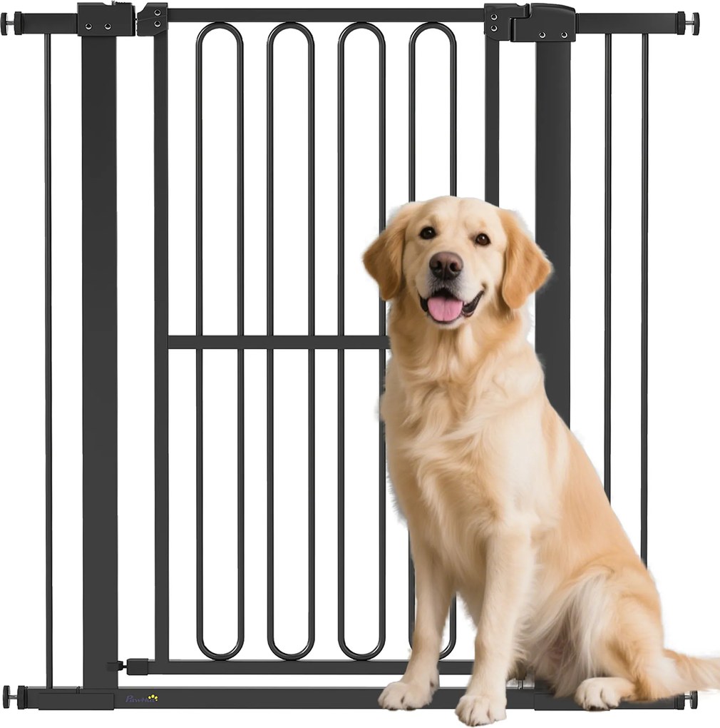PawHut Grilaj protecție ușă pentru câini, 76-104 cm barieră fără găurire, grilaj scări | Aosom Romania