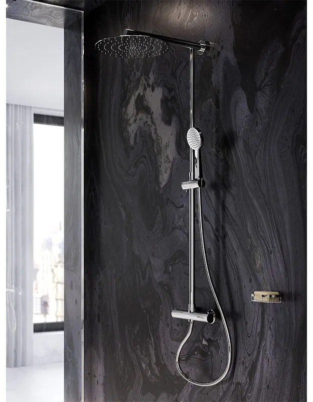 Coloana de dus cu termostat crom Ferro, Trevi Crom