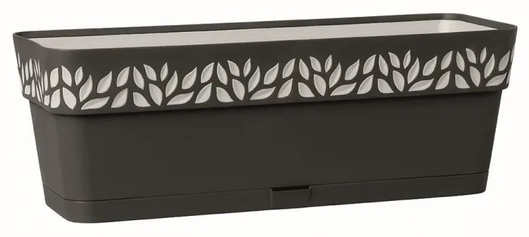 Jardiniera Cloe, 50 cm, plastic, grafit/gri
