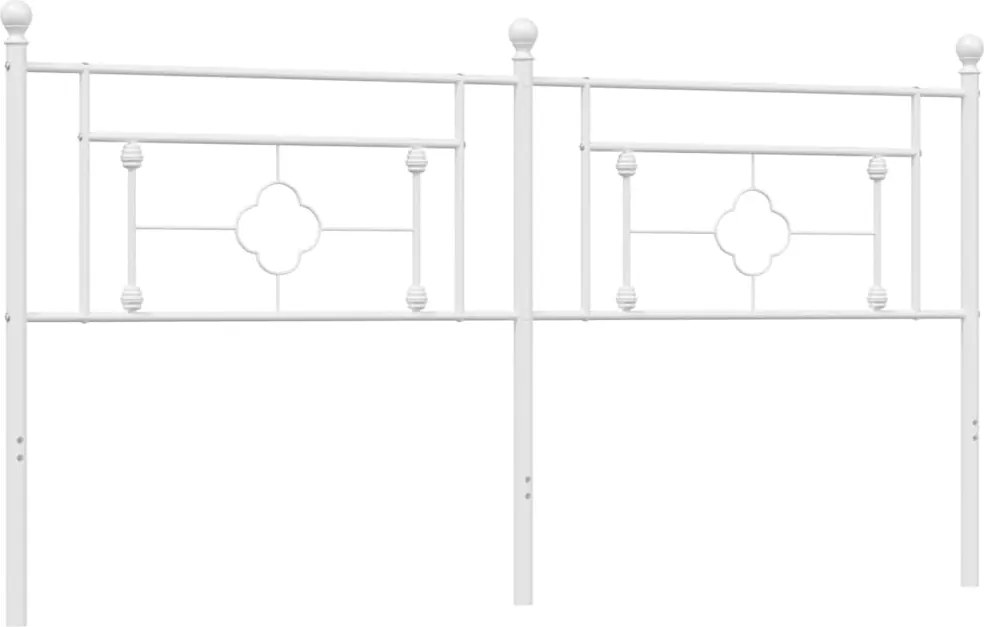 vidaXL Tăblie de pat de schimb metalică, alb, 180 cm