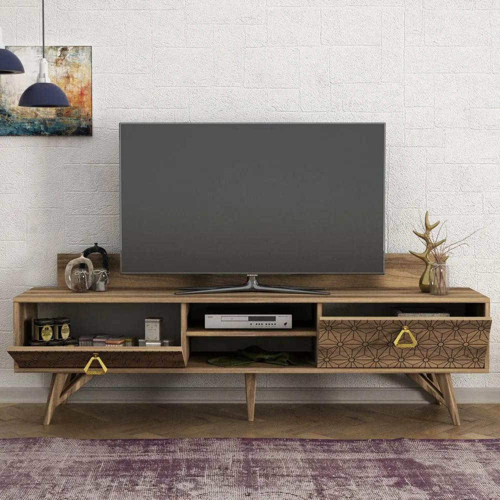 Comodă TV în decor de lemn de nuc Yakamoz