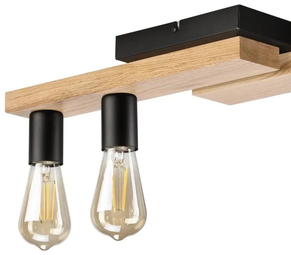 Lustră aplicată MATTE 4xE27/15W/230V negru/stejar