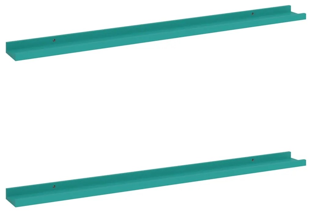 326712 vidaXL Rafturi de perete, 2 buc., albastru, 100x9x3 cm