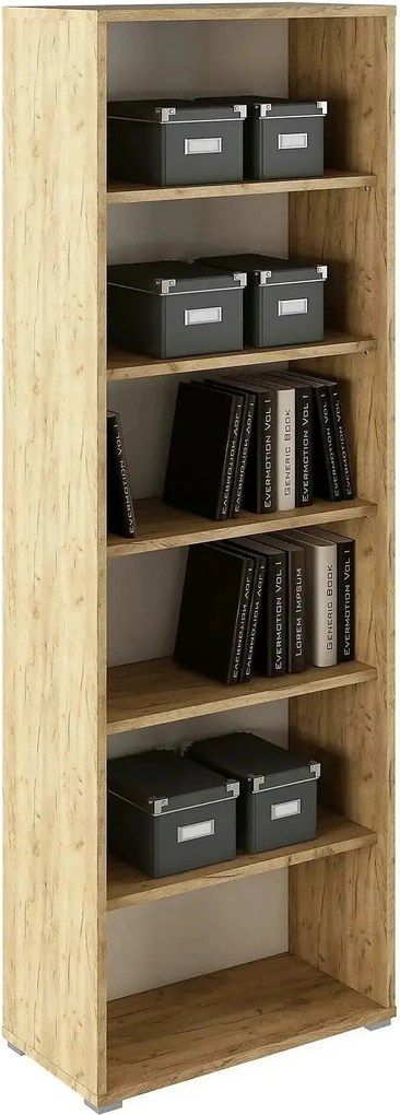 Biblioteca RIOMA NEW TYP 01, stejar sonoma, DTD laminat, 75x38x218 cm