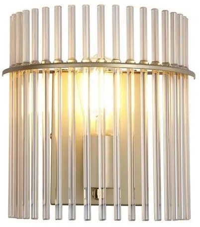 Aplica de perete metal auriu, tije din sticla Swizzle