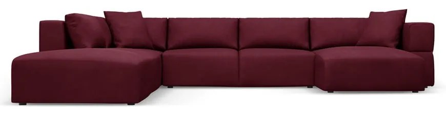 Colțar burgundy (cu colț pe partea stângă /în formă de "U") Esther – Milo Casa