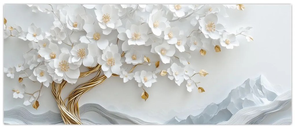 Tablou – Arborele vieții 3D elegant (120x50 cm)