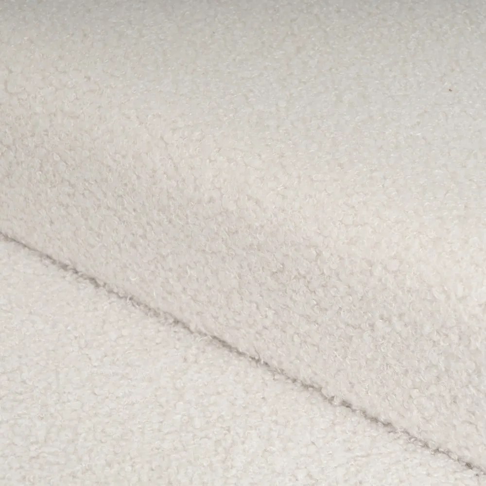 Taburet alb cu tapițerie din țesătură bouclé Ecru – Casa Selección