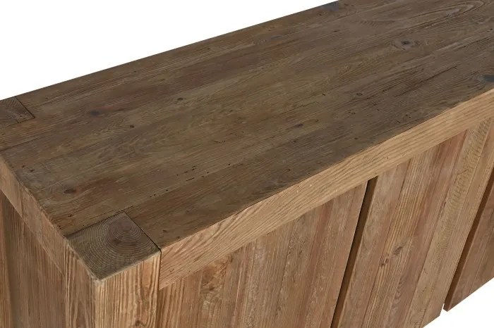 Bufet, natur, din lemn de pin reciclat, Rustique