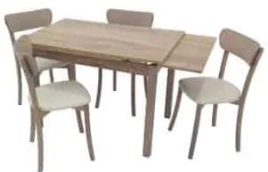Set masă extensibilă cu 4 scaune, AKCA 5445 Crem