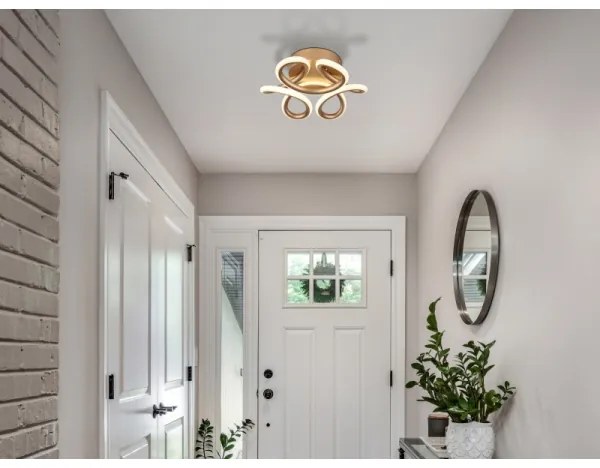 Plafonieră LED Globo 67386-24CH MELISAND 24W/230V d. 26 cm auriu