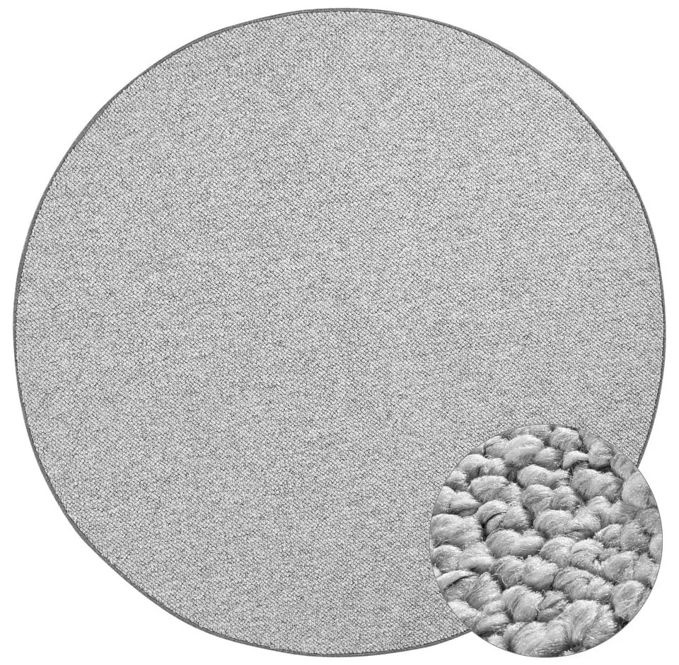 Covor gri rotund ø 200 cm Wolly – BT Carpet