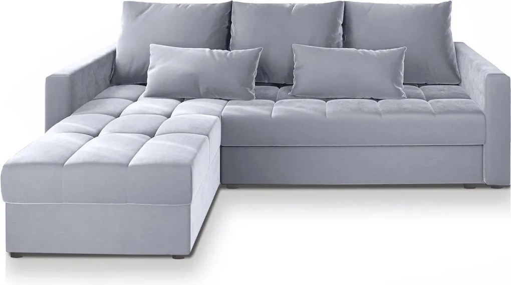 Reducere Canapea de colț extensibila gri deschis ZENOVA 220x140 cm, reversibila calitate a II-a