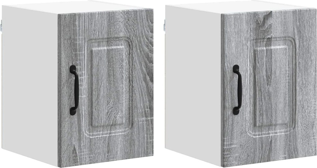 vidaXL Dulap de bucătărie Kalmar 2 pcs Gri Sonoma 30 x 31 x 40 cm