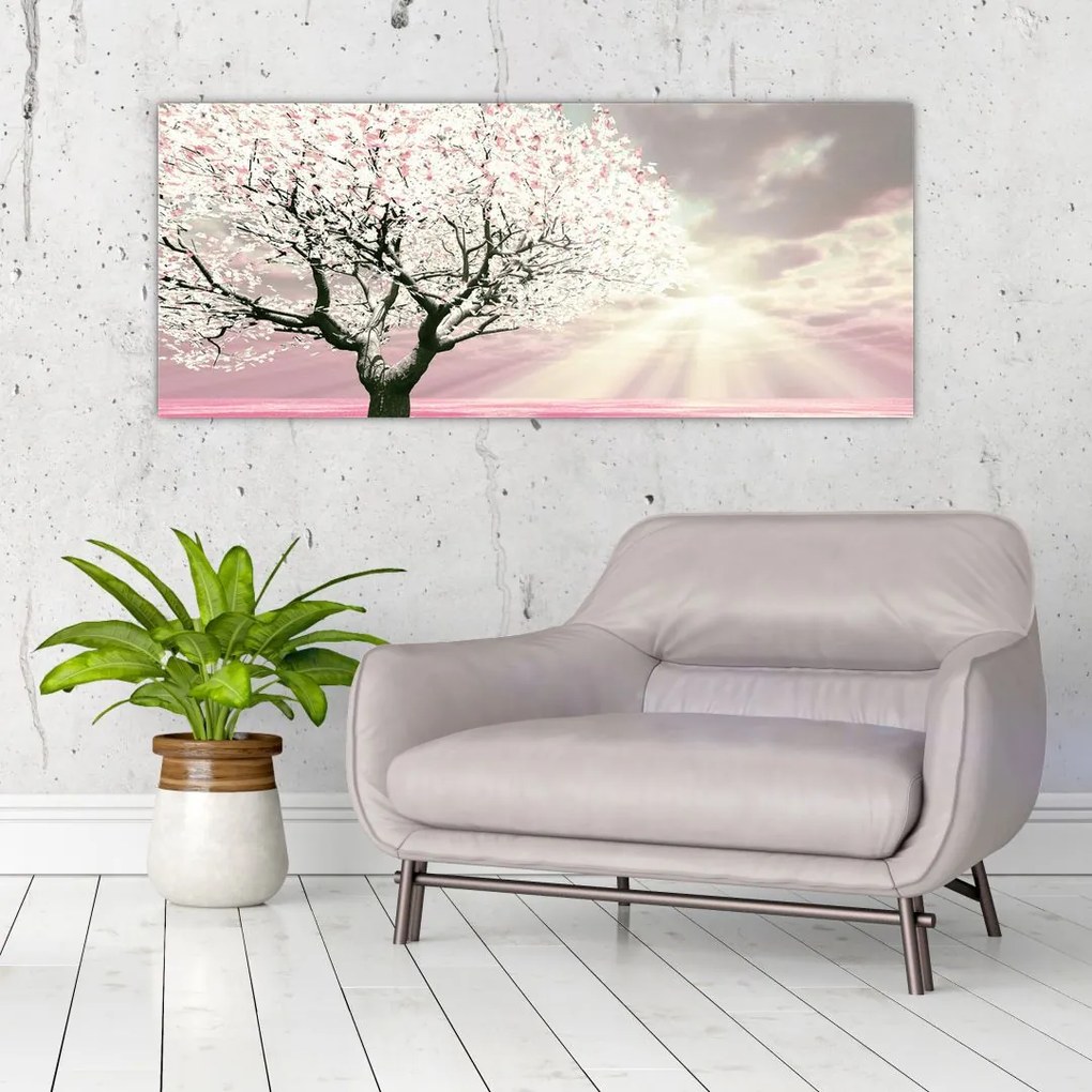Tabloul copacului roz (120x50 cm)