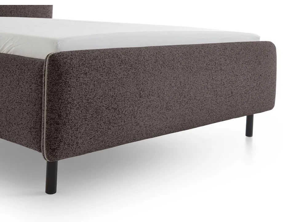 Pat matrimonial gri antracit tapițat fără somieră 140x200 cm Primo – Meise Möbel