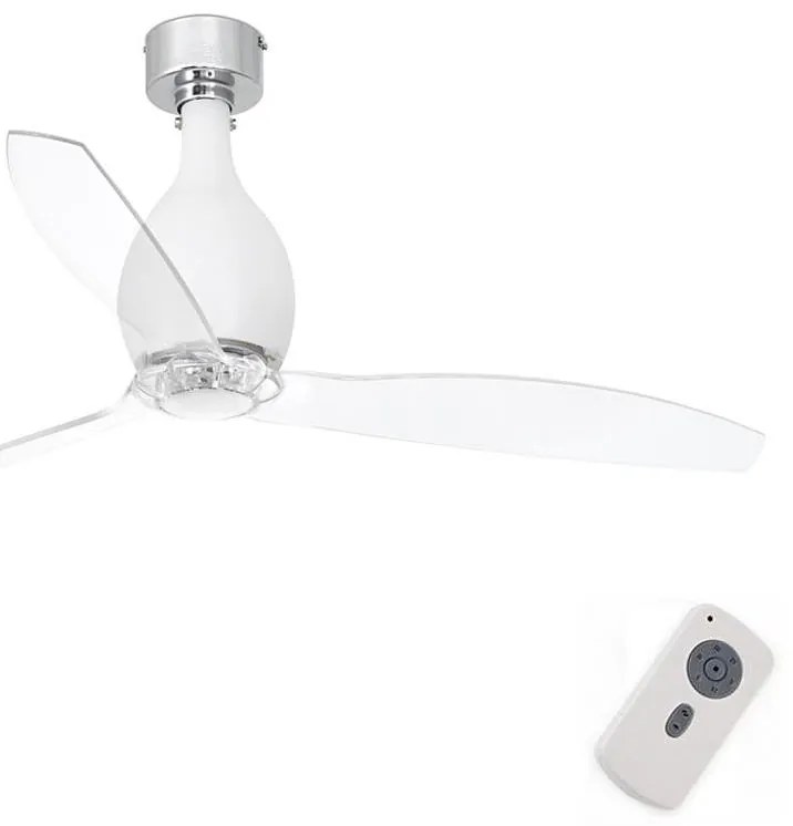 Ventilator de tavan FARO 32025 MINI ETERFAN alb mat/transparent