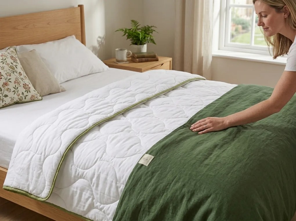 Pilota matlasata Stella Aloe Vera pentru tot timpul anului 140x200 cm, alba