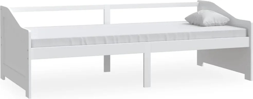vidaXL Pat de zi cu 3 locuri, alb, 90x200 cm, lemn masiv de pin