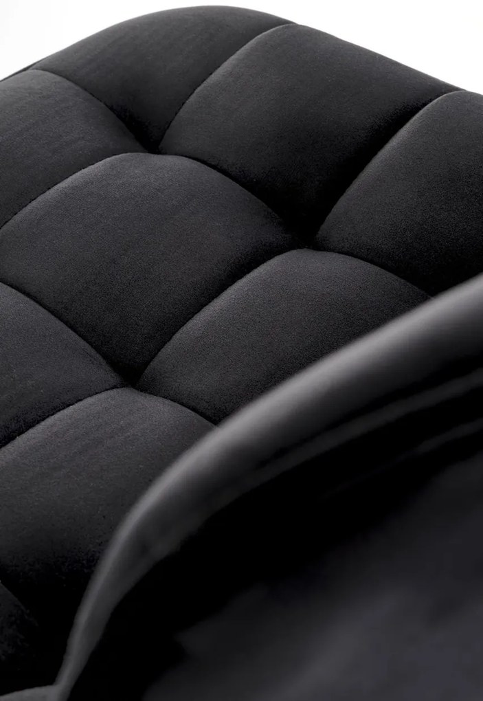 Scaun de bar H120 velvet negru/gold