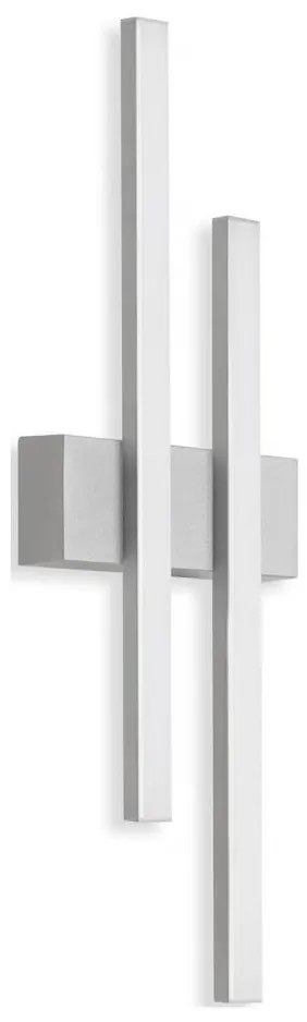Telefunken - Aplică LED de perete pentru exterior 2xLED/4W/230V IP44, argintie